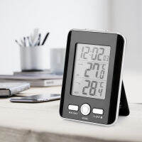 BALDR LCD Digital Thermometer Clock จอแสดงผลอุณหภูมิในร่มกลางแจ้งพร้อมเซ็นเซอร์โพรบแบบมีสายสีดำ