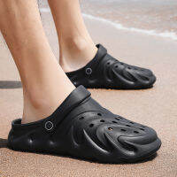 Mens Clogs รองเท้าแตะรัดส้นผู้ชาย รองเท้าแตะชายหาด รองเท้าใส่สบายระบายอากาศ รองเท้าหัวใหญ่