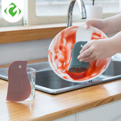 3Pcs ทำความสะอาดห้องครัว Soft Scraper Pan จานพลาสติก Scraper Baking เครื่องมือขูดน้ำมันซิลิโคนจานชาม Scouring Brush