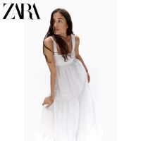 Zaraˉ 0881112 spring and summer new blue layered stitching midi poplin sling dress female 02469210406