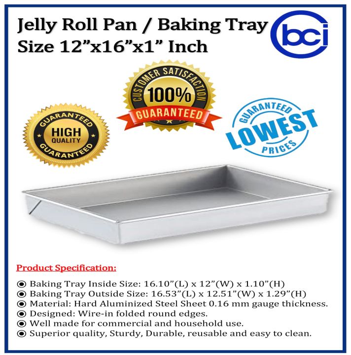Jelly Roll Pan/Baking Pan Sizes 12x16x1 & 10x14x1 Inch