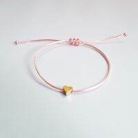 【CW】 KBJW Original Delicated Gold/Silver Color Weaved Pink Cord Little Girls/Women Adjustable 1pcs