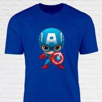 กัปตันอเมริกา Chibi เสื้อยืด MARVEL ซุปเปอร์ฮีโร่ผ้าฝ้ายกราฟิก UNISEX