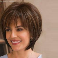 BCHR Short Brown Bob Wigs for Women Mixed Blonde Synthetic Natural Hair Wig [ Hot sell ] TOY CENTER