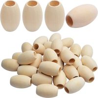 ▩ 50Pcs 20x10mm Straight Hole Oval Unfinished Natural Wood Spacer Beads Craft Home Decorative DIY Jewelry Making Necklace Bracelet