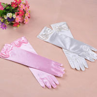 Thin Elastic Childrens Day Professional Dance Gloves Long Lace Bow Tie Accessories Gloves Girls Princess Gloves Kids Gift G195