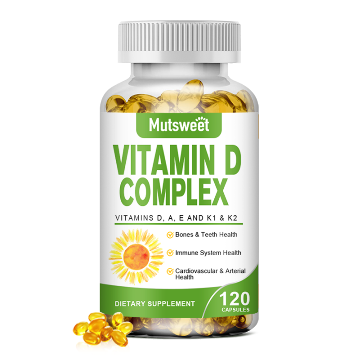 Vitamin D Complex Capsules 2000 IU Vit D3 with Vitamins A, E, K1 & K2