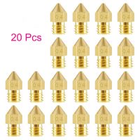 20Pcs 3D Printer Brass Copper Nozzle Mixed Sizes 0.2/0.3/0.4/0.5/0.6/0.8/1.0 Extruder Print Head For 1.75MM MK8 Makerbot ELEGANT