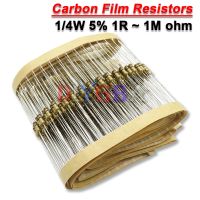 100PCS 1/4W 5 Carbon Film Resistors 100R 220R 1K 1.5K 2.2K 4.7K 10K 22K 47K 100K 100 220 1K5 2K2 4K7 Ohm Resistance 1R 22M