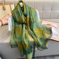 Summer Long Silk Satin Scarf Shawl Wraps Female Fashion Print Beach Stoles Hijab Pashmina Bufanda Ladies Folral Head Scarves