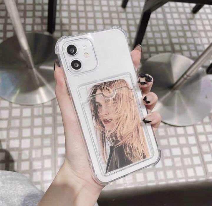 เคสโทรศัพท์ใส-iphone-เคสใสคลุมกล้อง-ใส่บัตร-ใส่รูปได้-เคสกันกระแทก-คลุมกล้องอย่างดี-ไอโฟน-iphone-12promax-iphone-12pro-iphone-12-iphone-11-iphone-7plus-8plus