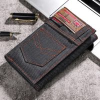 Vintage Men Wallet Coin Bag Long Style Purse Denim Cloth Wallets for Men Zipper Wallet High-capacity Luxury Clutch Bag Billetera Wallets