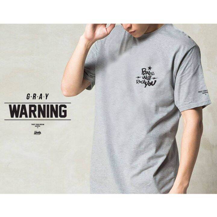 dsl001-เสื้อยืดผู้ชาย-sale-โล๊ะสต๊อก-เสื้อยืดลาย-แนวสตรีท-รุ่น-warning-เทาแขนสั้น-เสื้อยืดชาย-หญิง-m-l-xl-2xl-ts-เสื้อผู้ชายเท่ๆ-เสื้อผู้ชายวัยรุ่น