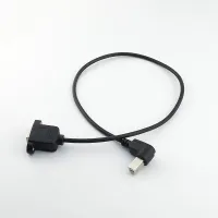 1pcs USB 2.0 B Male Right Angle to USB B Female Socket Panel Extension Cable 50cm