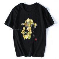 Printed Camiseta Yellow Jojos Bizarre Adventure Za Warudo Sumie MenT-Shirt New Cotton Tshirt Anime Tees Tops