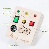 Baby Montessori Wooden Busy Board With LED Light Sensory Educational Activities Travel Toys For Toddlers 1-3Y Toggle Switch Toy