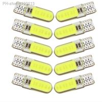 ✴ 10pcs Silicone Gel COB LED Car Light 12V T10 W5W Wedge Side Parking Reading Bulb Signal Lamp Clearance Light 12 SMD chips 3W