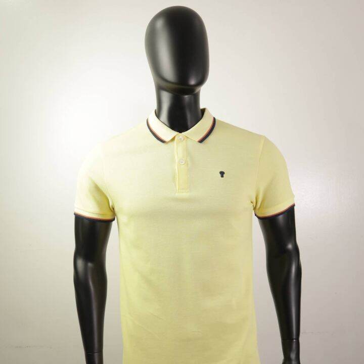 Collezione C2 Slim Fit 22rt1k010 Yellow Pique Polo Shirt Wear Men Key Logo Filipino Made 3247