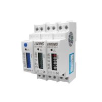 Yingke 45a 220V 230V 50Hz 60Hz จอแสดงผล Lcd เฟส Din Rail Kwh ชั่วโมงวัตต์ Din-Rail เครื่องวัดพลังงานแสงสีฟ้า