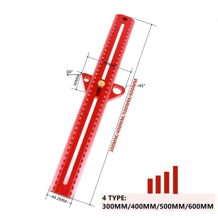 ไม้บรรทัดหลายไม้ฉากสำหรับงานไม้ไม้บรรทัดสำหรับช่างไม้45-60-90-เครื่องมือวัดการจัดวางที่แม่นยำเครื่องวัดทำเครื่องหมาย