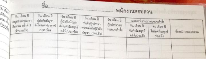 สมุดคุมการรับเรื่องร้องทุกข์หรือกล่าวโทษไว้ทำการสืบสวนประจำตัวพนักงานสอบสวน