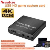 ●◕ 4K USB HD Video Capture Card USB 2.0 HD Video Grabber with Mic R/L for PS4 Game Camcorder HD Camera Live Stream Recording