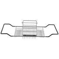 ♞ Bathroom Caddy Tray Rack Metal Bathtub Rack Retractable for Bathrooms for Hotels