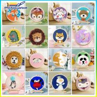 【CC】✒  PhotoCustom Punch Needle Paintings Adult Embroidery Needlework Animals Pattern Needlecraft