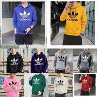 {Echoes ห้างสรรพสินค้า} (COD) Adidas เสื้อแจ็คเก็ตลำลองเกาหลีแฟชั่นของผู้ชายกระเป๋าฮูดดี้แขนยาว (8803)