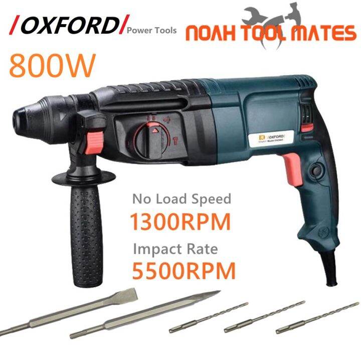 OXFORD 800W Professional Heavy Duty Rotary Drill Hammer with Hard Case