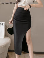 Spring Summer Elegant Skirt Women High Waist Black Slit Skirts Womens Clothes Sexy Office Korean Pencil Skirt 3XL Autumn