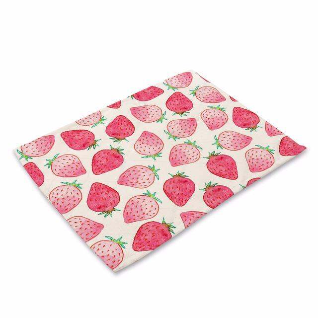 cc-strawberry-lemon-fruit-print-table-cotton-placemat-dinner-bowl-coaster-cup