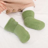♂◎✎  3 pairs/lot newborn winter socks rubber cotton warm socks kids anti slip home slippers baby socks set thick terry socks toddler