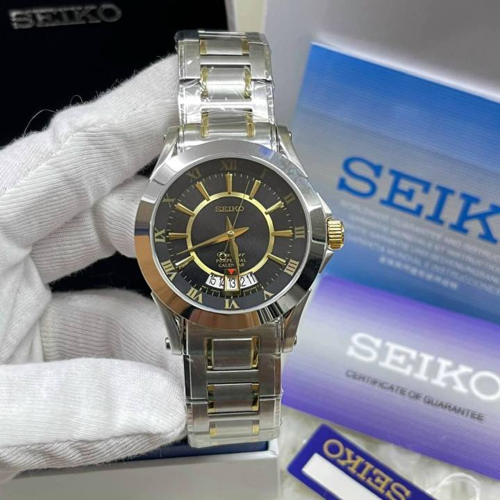 Đồng hồ Nam Seiko Premier Perpetual Calendar -Demi Đen 