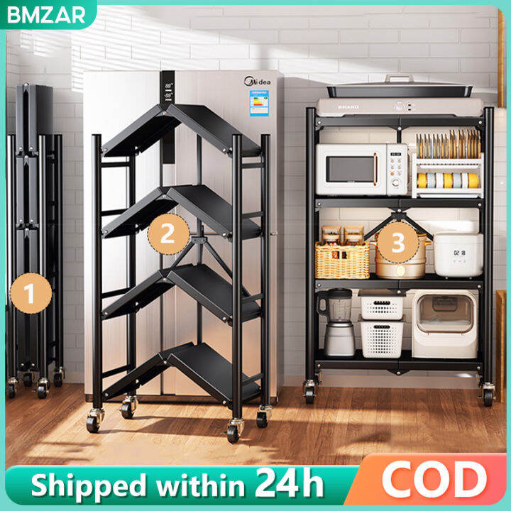 【Foldable】5 Layer Kitchen Rack organizer Metal Rack Organizer Rack With