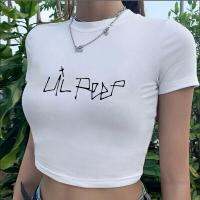 Lil Peep เสื้อครอปฮิปปี้กราฟิกผู้หญิงยุค90เสื้อผ้าฮาราจูกุกราฟิก Yk2