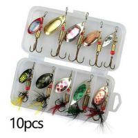 【hot】№ 10pcs SeMetal Spinner Fishing Luret Spoonbait Crankbaits Wobblers for Pike Crochet Artificial Bait Pesca