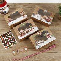 【Ready Stock/COD】4/12 Pcs Portable Cupcake Santa Claus Kraft Paper Christmas Gift Box