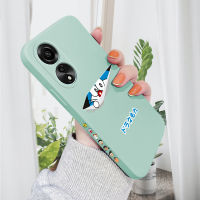 เคส PMP Hp สำหรับ OPPO A78 4G A78 4G Creative Doraemn เคสโทรศัพท์ดีไซน์ด้านข้างของแมวรูปแบบขอบสี่เหลี่ยมของเหลวปลอกซิลิโคนคลุมทั้งหมดเคสกล้อง