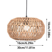 Nuoke Rustic Hand Woven Lampshade Lamp Decoration Paper Rope Lampshade Art