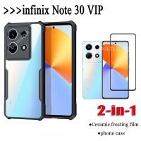 2in1infinix โน๊ต30 VIP Note 30 4G 5G Note 330 Pro เคสแข็งใสกันกระแทกและปกป้องหน้าจอกระจกเทมเปอร์