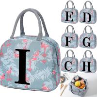 ♨┋● Thermal Lunch Dinner Bags Canvas Black Print Handbag Picnic Travel Breakfast Box School Child Convenient Lunch Bag Tote Food Bag