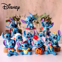 รูปปั้นพีวีซีสำหรับของขวัญสำหรับเด็กรูปการ์ตูน Lilo &amp; Stitch Kawaii Mini Q Verison ตุ๊กตาขยับแขนขาได้สะสมโมเดลตุ๊กตาของเล่น