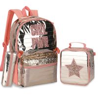 School Bags Backpacks for School Teenagers Girls Waterproof Spine Protection Schoolbag Sequined Detachable Lunch Bag Girls Bags