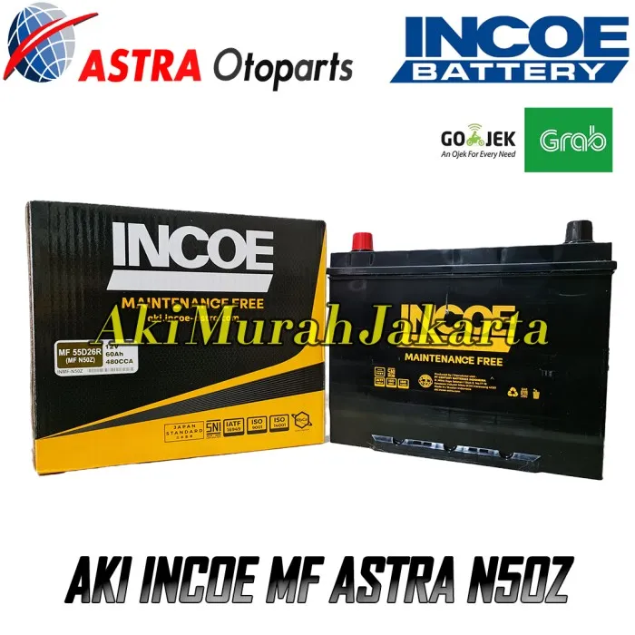 Aki Mobil Kijang Super INCOE MF Astra N50Z Aki Kering 12V / 60Ah