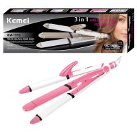 ❁✻ 3in1 hair straightener fast flat iron professional electric straightening titanium high quality 100-240v EU plug