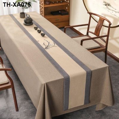 New Chinese style placemat waterproof cloth tea zen antependium rectangular and linen art calligraphy meeting