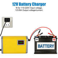 DC 12V เอาต์พุต6A สำหรับ20AH60AH80AH แบตเตอรี่ตะกั่วกรด Smart Car Battery Charger AC 110-220V อินพุต