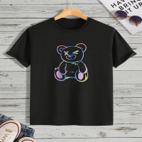 Teddy Bear Anime Print T-Shirt For MenS Casual Crew Neck Short-Sleeve Fashion Summer T-Shirts Tops, Regular And Oversize Tees S-4XL-5XL-6XL