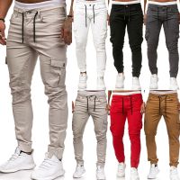 CODff51906at Men Skinny Pants Drape Jogger Slim Fit Combat Cargo Casual Adjustable Waist